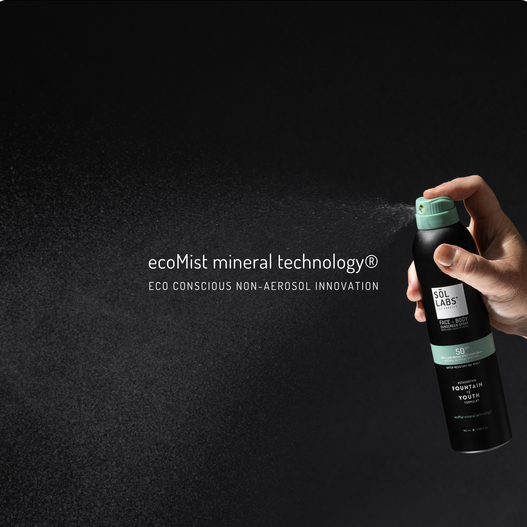 SOL LABS® Natural Mineral SPF 50 Sheer Mist - Broad Spectrum UVA/UVB Protection & Hydrating Formula