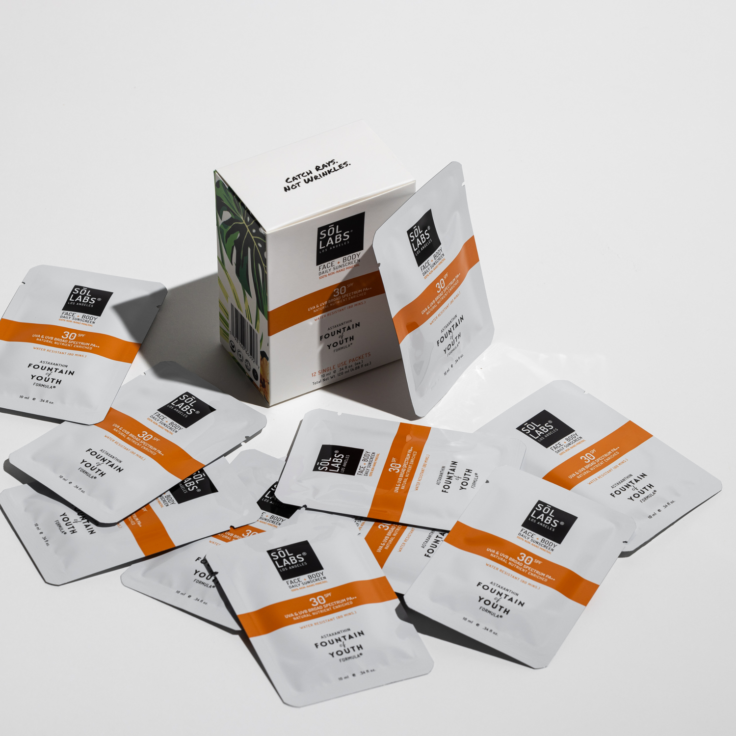 SOL LABS® Natural Mineral SPF 30 On-The-Go Sunscreen Packets (Box of 12) - Broad Spectrum UVA/UVB Protection & Hydrating Formula