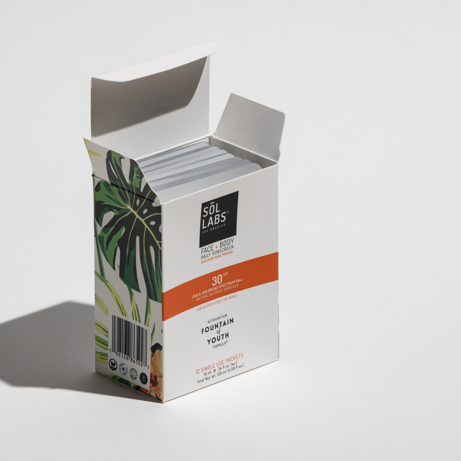 SOL LABS® Natural Mineral SPF 30 On-The-Go Sunscreen Packets (Box of 12) - Broad Spectrum UVA/UVB Protection & Hydrating Formula